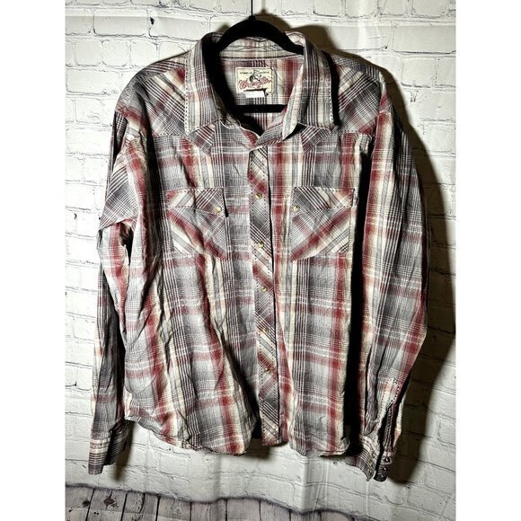WRANGLER AMERICAN COWBOYS WESTERN STYLE PEARL SNAP BUTTON SHIRT (XXL) MADE IN US - Picture 1 of 7